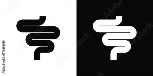 Intestines icon line art editable stroke and solid collection for app design
