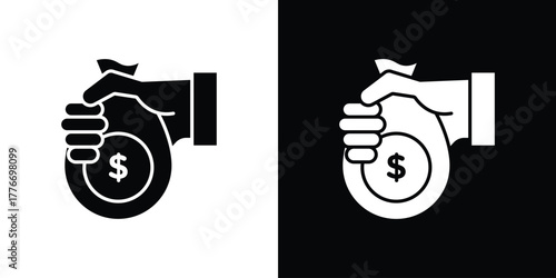 Investment icon line art editable stroke and solid collection for app design