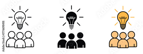 Brainstorming icon vector. Teamwork, leadership, discussion, business idea and creativity symbol. vector illustration.