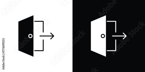 Logout icon line art editable stroke and solid collection for app design