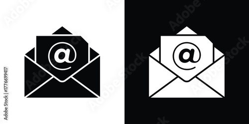 Mail icon line art editable stroke and solid collection for app design