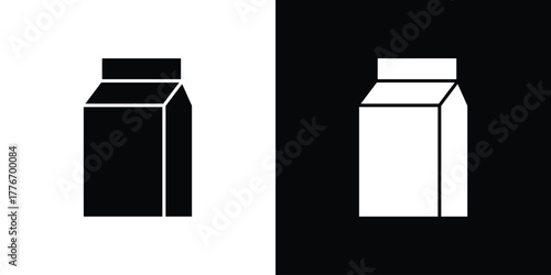 Milk carton icon line art editable stroke and solid collection for app design