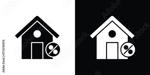 Mortgage icon line art editable stroke and solid collection for app design