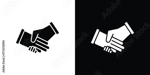 Partnership icon line art editable stroke and solid collection for app design