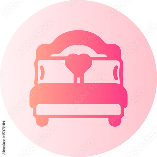 Double bed gradient icon