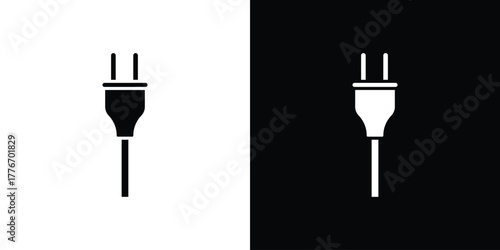 Plug adapter icon line art editable stroke and solid collection for app design