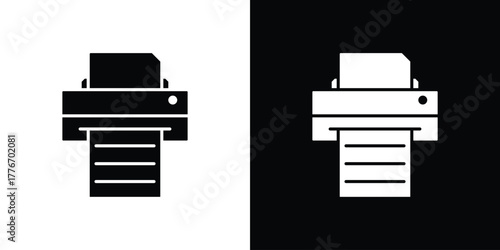 Print icon line art editable stroke and solid collection for app design