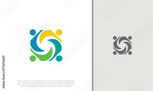 Global Community Logo Icon Elements Template. Community human Logo template vector. Community health care. Abstract Community logo