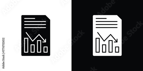 Report icon line art editable stroke and solid collection for app design