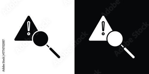 Risk analysis icon line art editable stroke and solid collection for app design