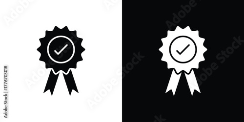 Rosette icon line art editable stroke and solid collection for app design