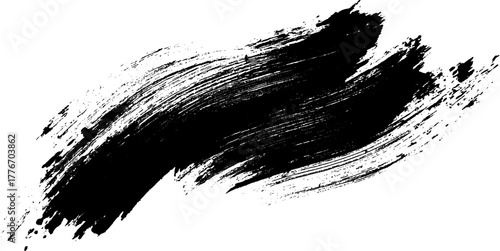 wavy dark brush stroke texture on white background creating expressive minimal abstract artwork 