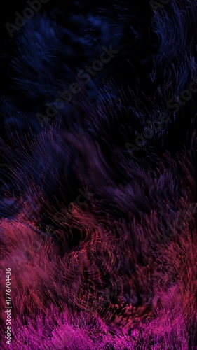 Looped Abstract Fluid Particles Optical Fiber Flow