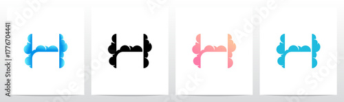 Clouds Forming Letter Initial Logo Design H