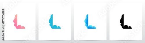 Clouds Forming Letter Initial Logo Design L