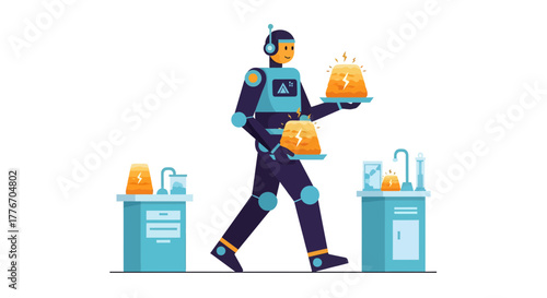 A Robotic Chef Demonstrates Innovative Technological Food Presentation and Service