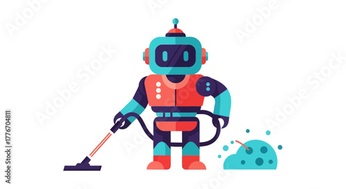 A Robotic Cleaner at Work: Conceptual Illustration of Advanced Technology Cleaning