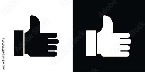 thumbs up icon line art editable stroke and solid collection for app design