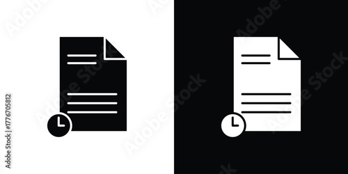 Timesheet icon line art editable stroke and solid collection for app design