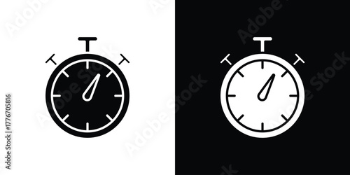 Timer icon line art editable stroke and solid collection for app design