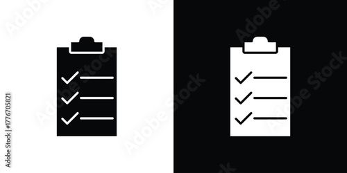 Todo list icon line art editable stroke and solid collection for app design