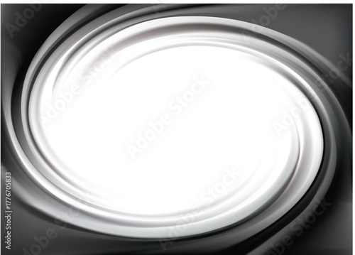 Art fancy modern elegant creative wonderful wavy eddy futuristic luxury ebon aqua backdrop of glossy rippled spraying surface symbol icon logo. Closeup view text space in white glowing center design