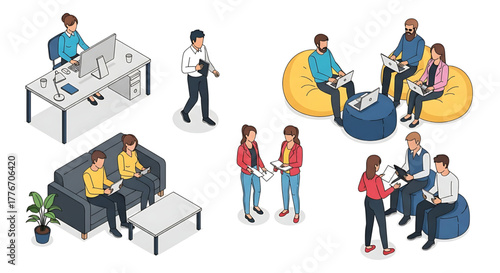 Creative concept vector illustrations showing design, art, and idea generation. Includes teamwork, brainstorming, and creative process elements for modern projects.