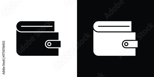Wallet icon line art editable stroke and solid collection for app design
