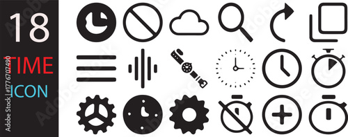 Time - minimal thin line web icon set. Outline icons  Timer, alarm, schedule, hourglass, clock, Set hourglass icons, sandglass timer, clock flat icon, time manage collection. vector illustration