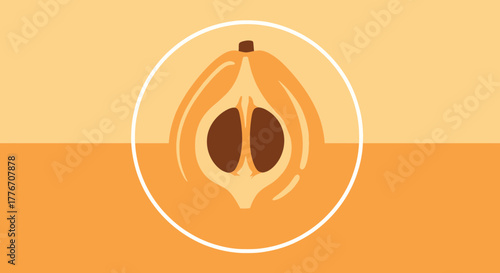 Abstract Illustration of a Fruity Cut Section For Food, Beverage or Healthy Eating Style