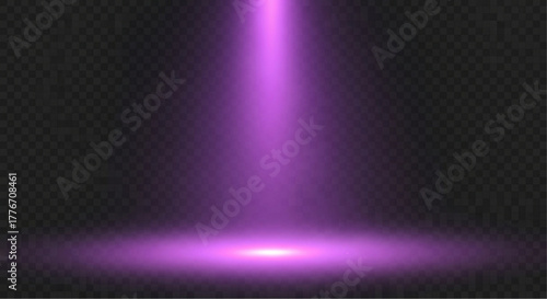 A mesmerizing beam of radiant purple light, illuminating a dark, transparent background, evoking a sense of mystery and wonder. vector illustration