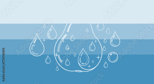 Abstract Water Droplets Depicting Purification And Refreshment Suitable For Numerous Purposes