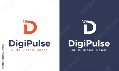 Digitally pulse your brand identity with this modern logo design for business growth and boost your brand with us