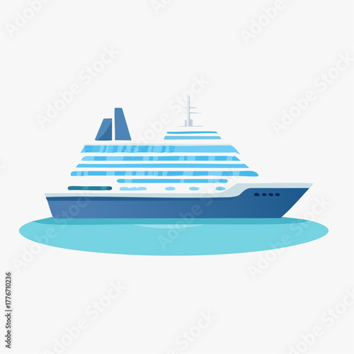 Cruise ship for vacation travel - simple drawing of vacation boat