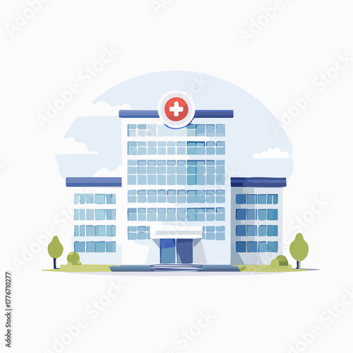 Hospital - modern healthcare facility - building exterior