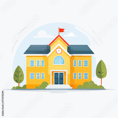 Schoolhouse - modern simple building for education and academics