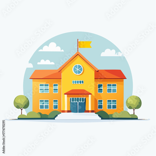 Schoolhouse - modern simple building for education and academics