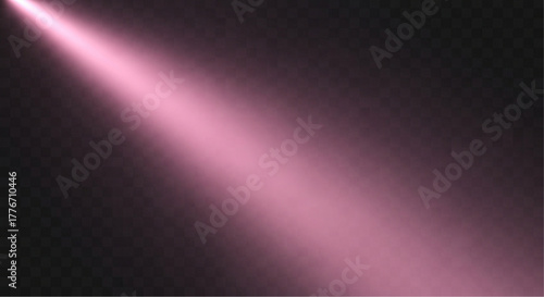 Abstract image of a vibrant beam of pink light slicing through a dark space, evoking a sense of drama and mystery, a source of illumination and visual impact. vector illustration