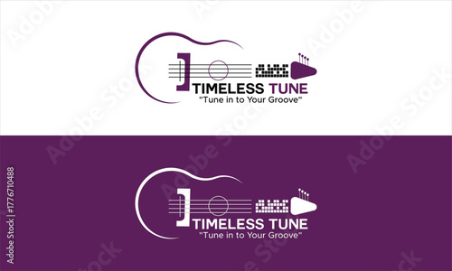 Timeless tune music logo design concept for musical brand identity and modern entertainment industry promotion