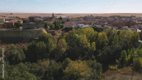 Way of St. James. Panoramic view of Carrión de los Condes, Palencia.