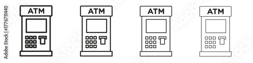 Atm icon. Vector isolated pictograms.