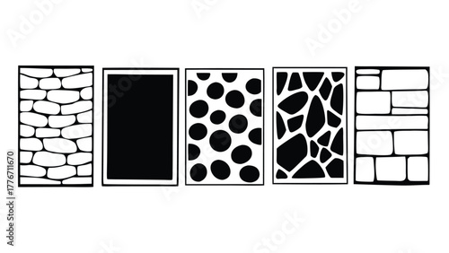 CAD Texture Patterns Collection with Stone, Pebble, Gravel, Wood, and Soil Symbols, Clean Architectural Hatch Set for Landscape Design, Floor Plans, and Technical Drawings