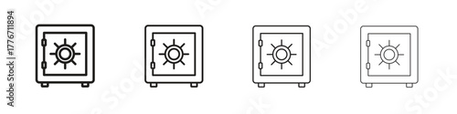 Bank vault icon. Vector isolated pictograms.