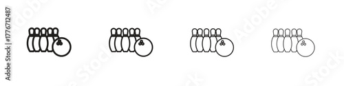Bowling icon. Vector isolated pictograms.