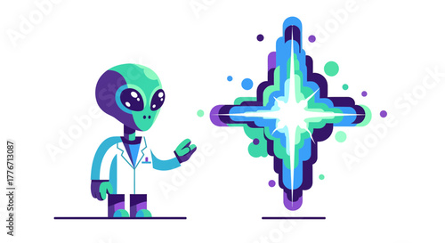 An Animated Alien Scientist Reveals A Bright Energy Source With Futuristic Capabilities