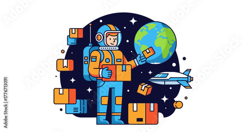 Astronaut Delivers Packages Around Planet Earth and Through Outer Space Swiftly