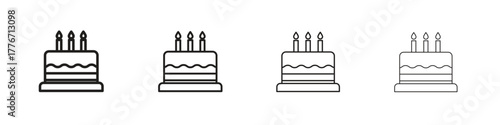 Cake icon. Vector isolated pictograms.