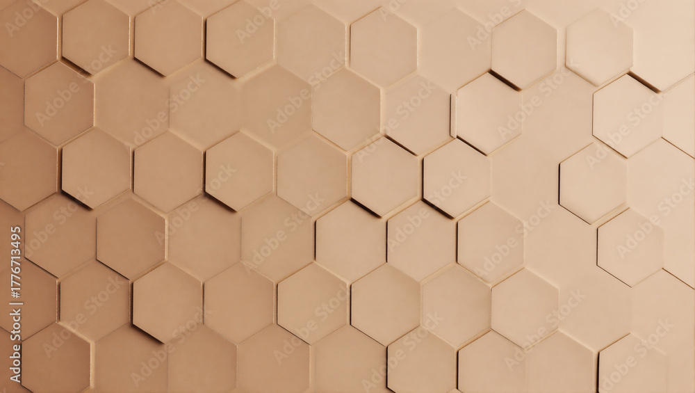 Naklejka premium Hexagonal wall pattern in warm tones