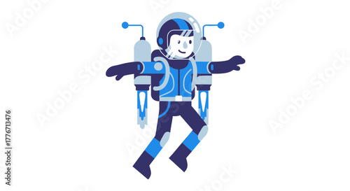 Astronaut Floating Effortlessly While Demonstrating Advanced Jetpack Technology