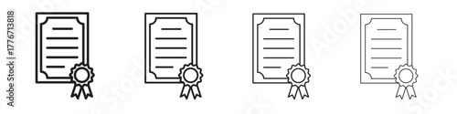 Certificate icon. Vector isolated pictograms.